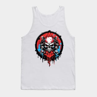 Cyberpunk Skulls Squad futuristic comic pop art poster Tank Top